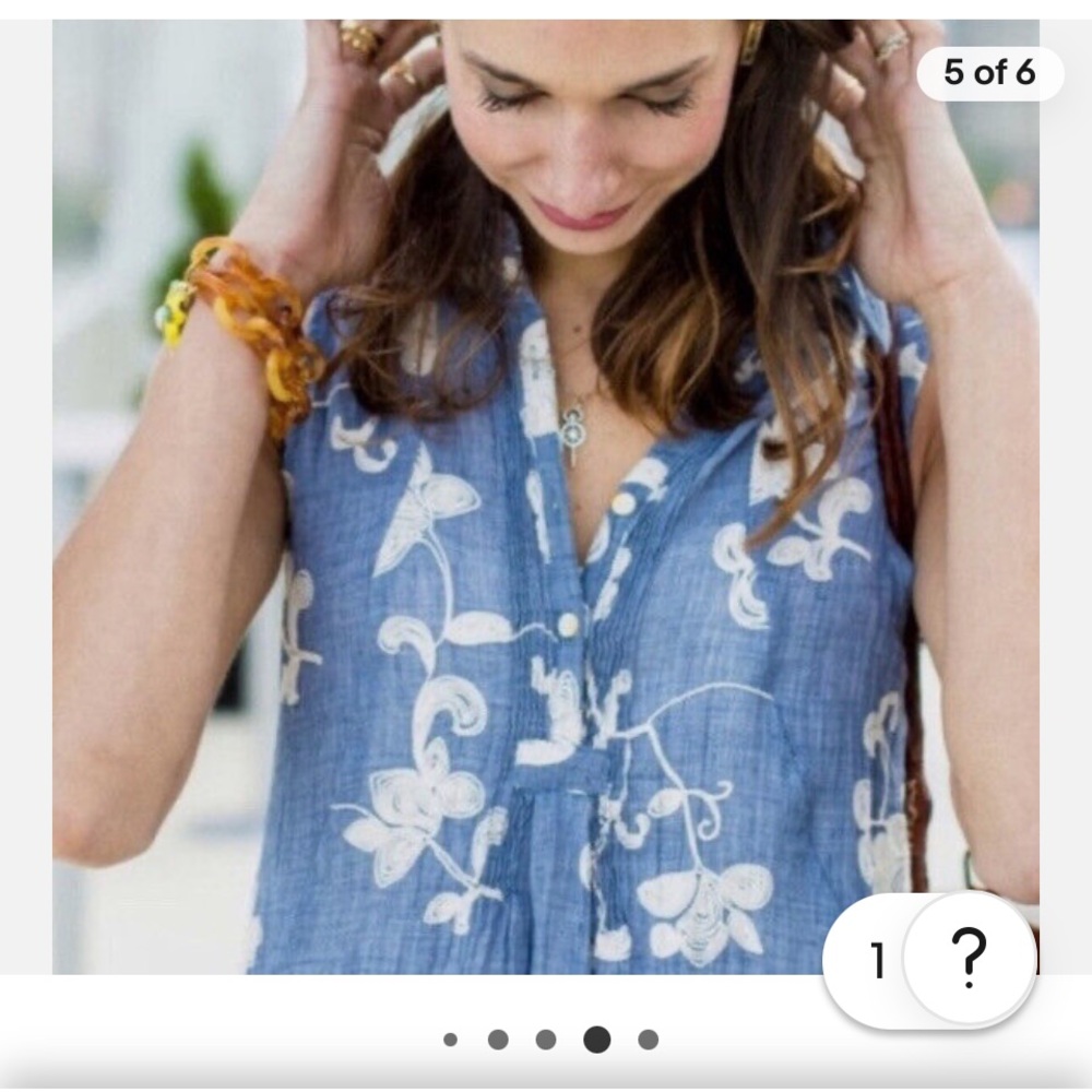 Anthropologie Isabella Sinclair Tillie Embroidered  Floral Blue Dress - Picture 4 of 12